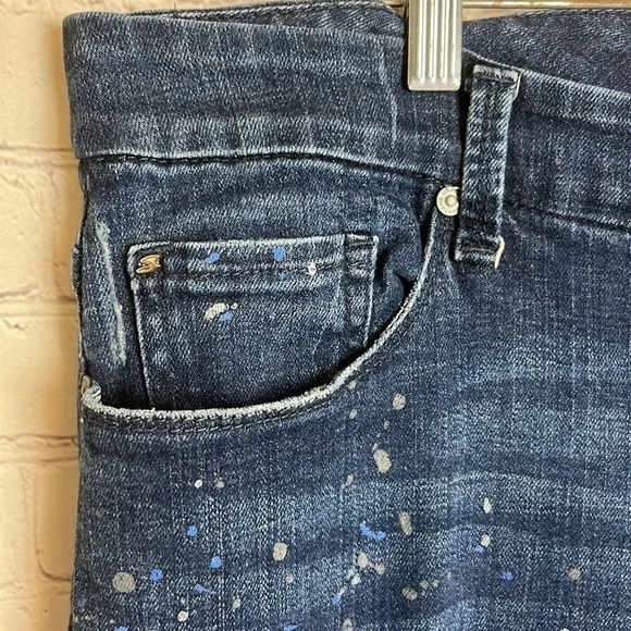 Seven7 Dark Wash Paint Splatter Jeans - Picture 4 of 16